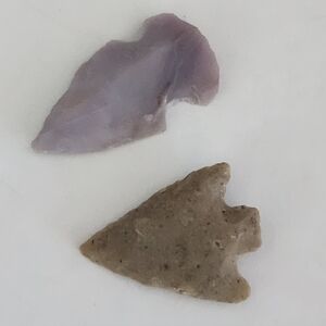 Handcrafted Arrowhead Pair - Lavender and Tan